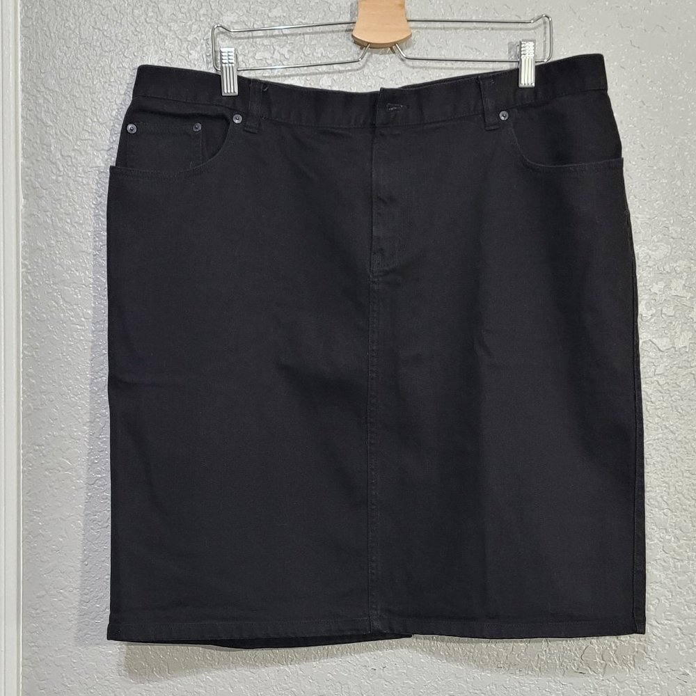 Lauren Ralph Lauren Black Jean Knee Length Skirt Size 18W